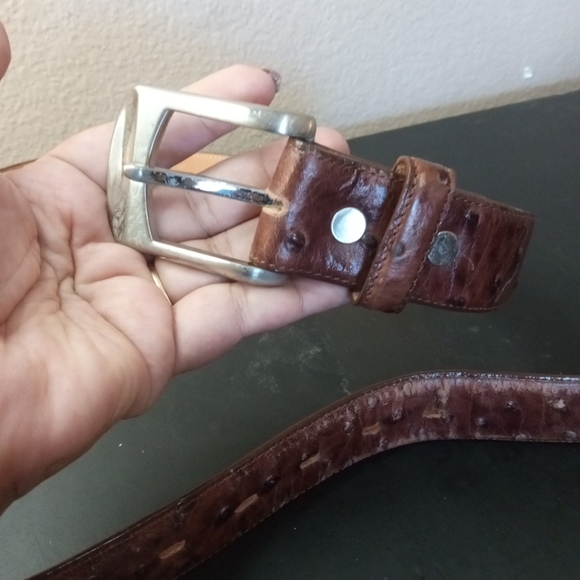 GORGEOUS PRE-OWNED VEARI Genuine Ostrich Skin Leather 42" Belt Made in Mexico - Picture 3 of 6